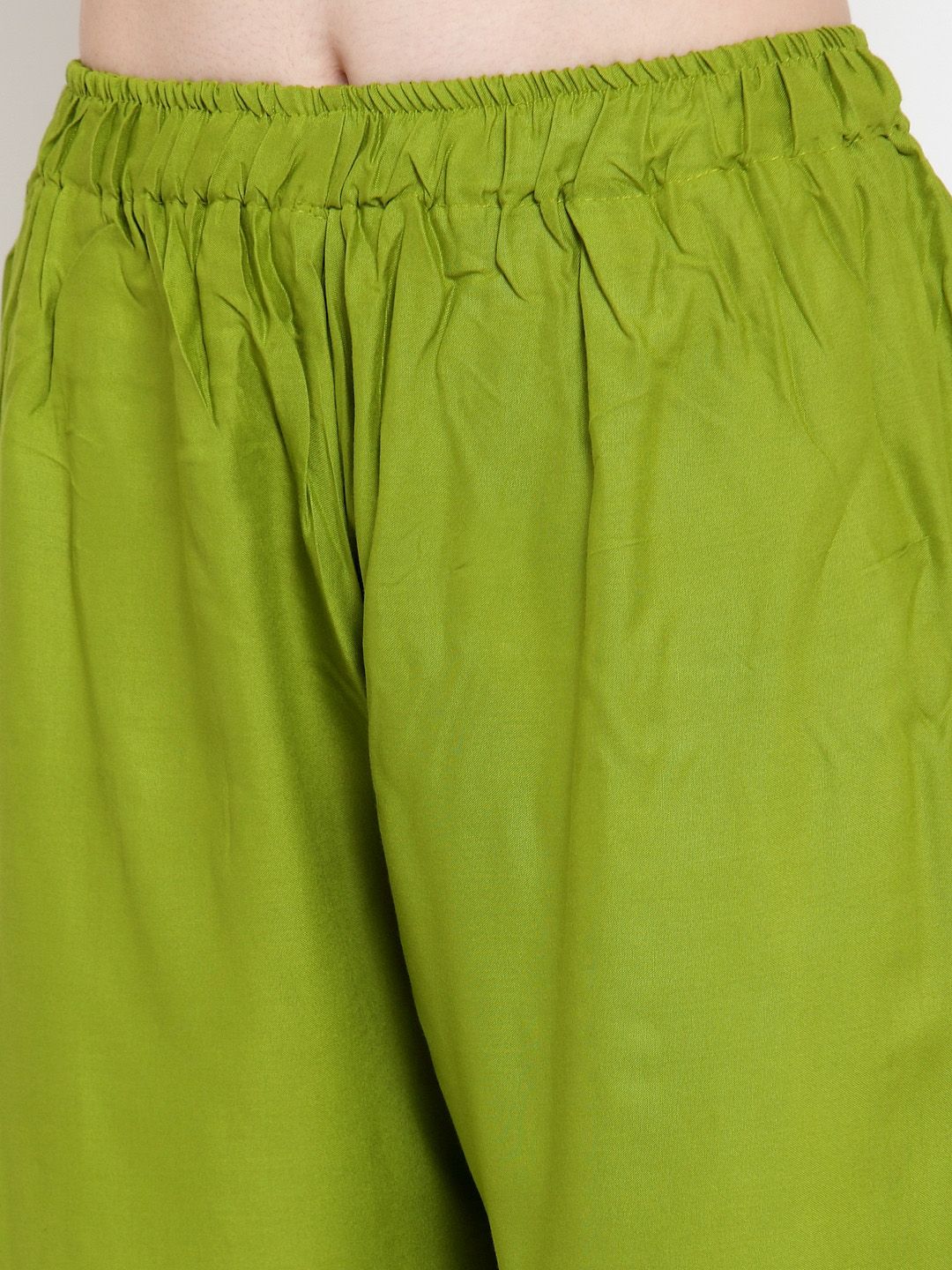 TAG 7 Women Green Solid Wide Leg Palazzos