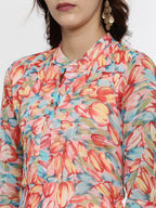 Souchii Floral Chiffon Midi Dress - Distacart