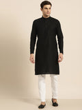 Sojanya Men Black Solid Straight Kurta