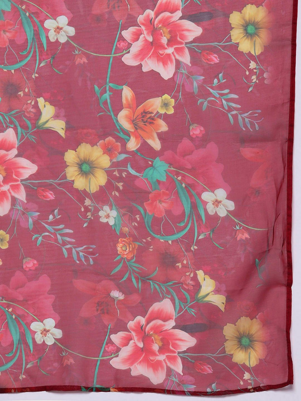 Indo Era Women Floral Yoke Design Panelled Thread Work Kurta with Trousers & Dupatta - Distacart