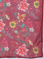 Indo Era Women Floral Yoke Design Panelled Thread Work Kurta with Trousers & Dupatta - Distacart