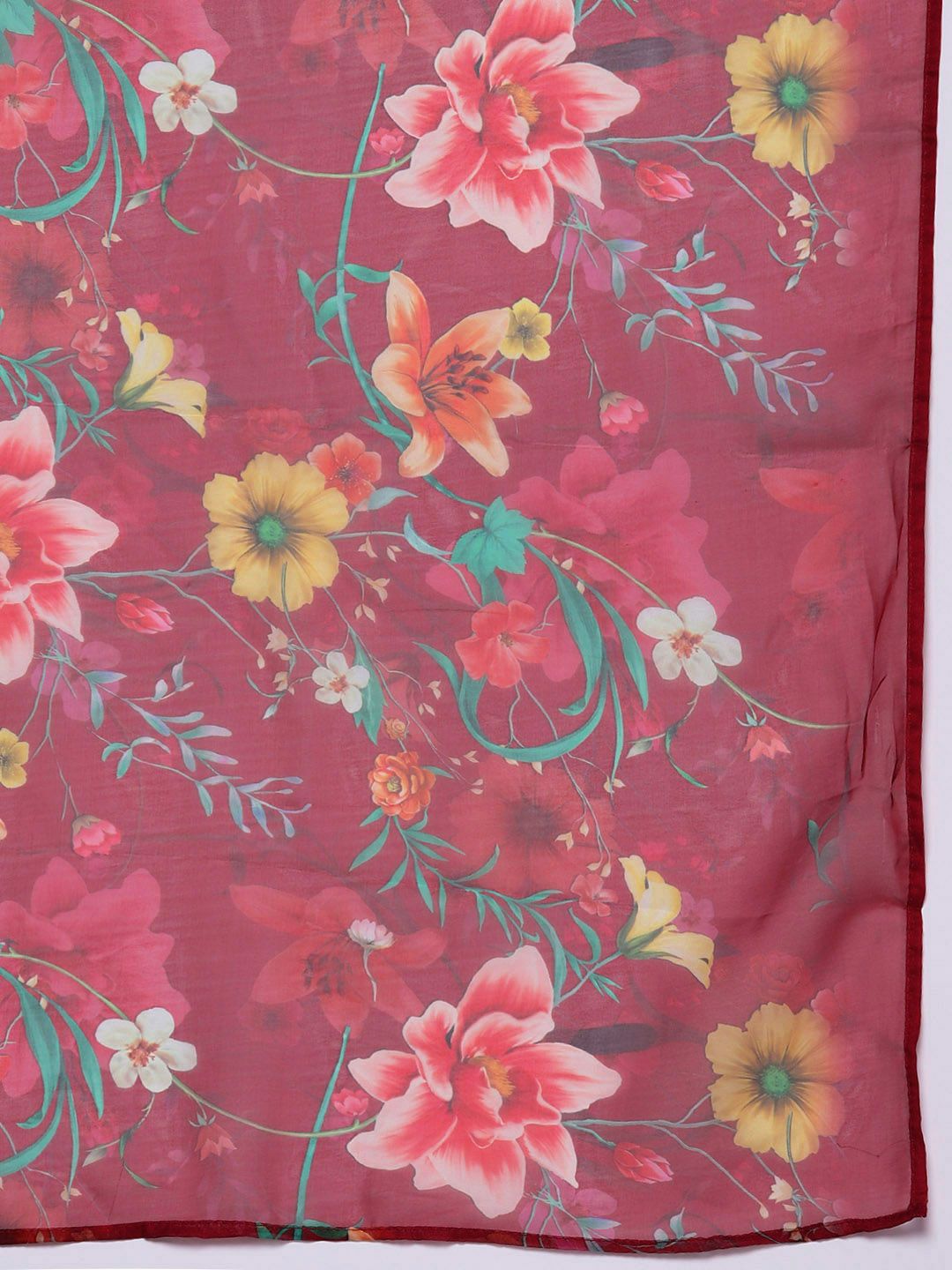 Indo Era Women Floral Yoke Design Panelled Thread Work Kurta with Trousers & Dupatta - Distacart