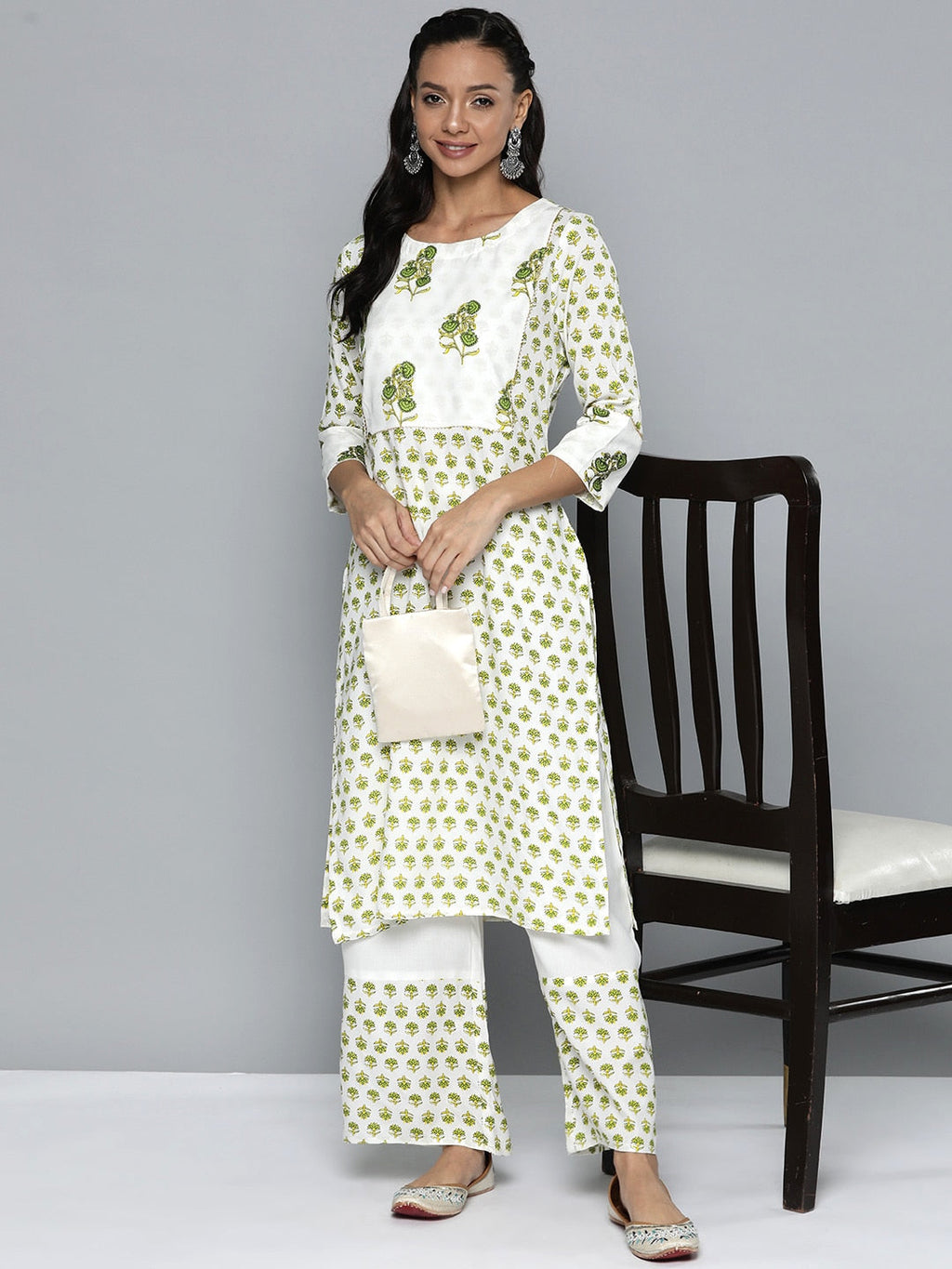 HERE&NOW Printed Regular Kurta with Palazzos