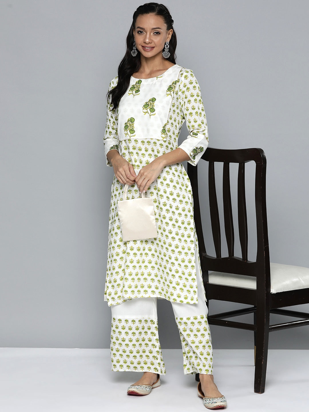 HERE&NOW Printed Regular Kurta with Palazzos