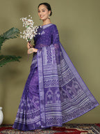Shree Shyam Fashion Cotton Violet Saree - Distacart