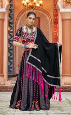 AI Fashion Multi Color Viscose Rayon Designer Navratri Lehenga Choli Collection