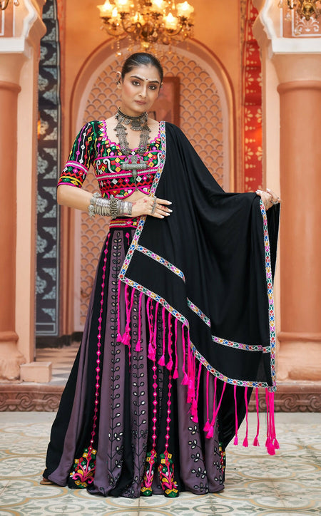 AI Fashion Multi Color Viscose Rayon Designer Navratri Lehenga Choli Collection