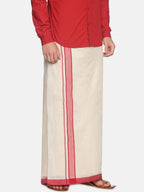 Sethukrishna Off White Traditional Kerala Double Mundu For Men - Distacart