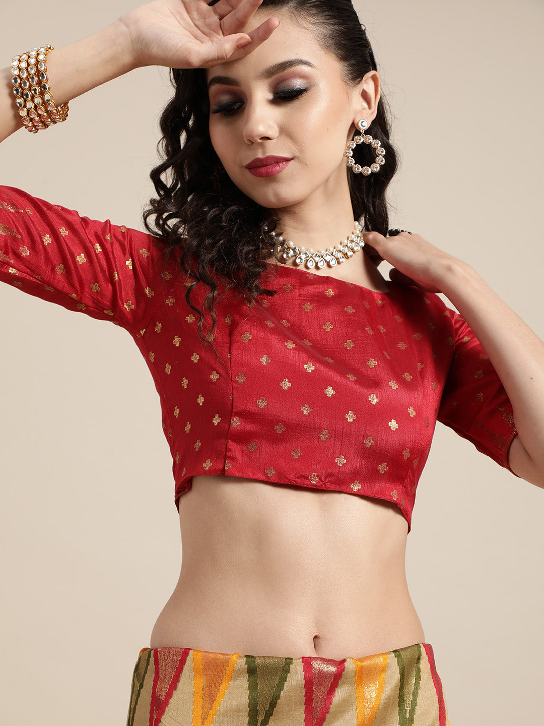 Saree Mall Off White Solid Chanderi Saree - Distacart