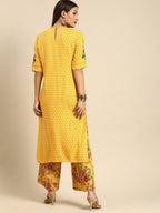All About You Women Yellow Printed Kurta with Palazzos
