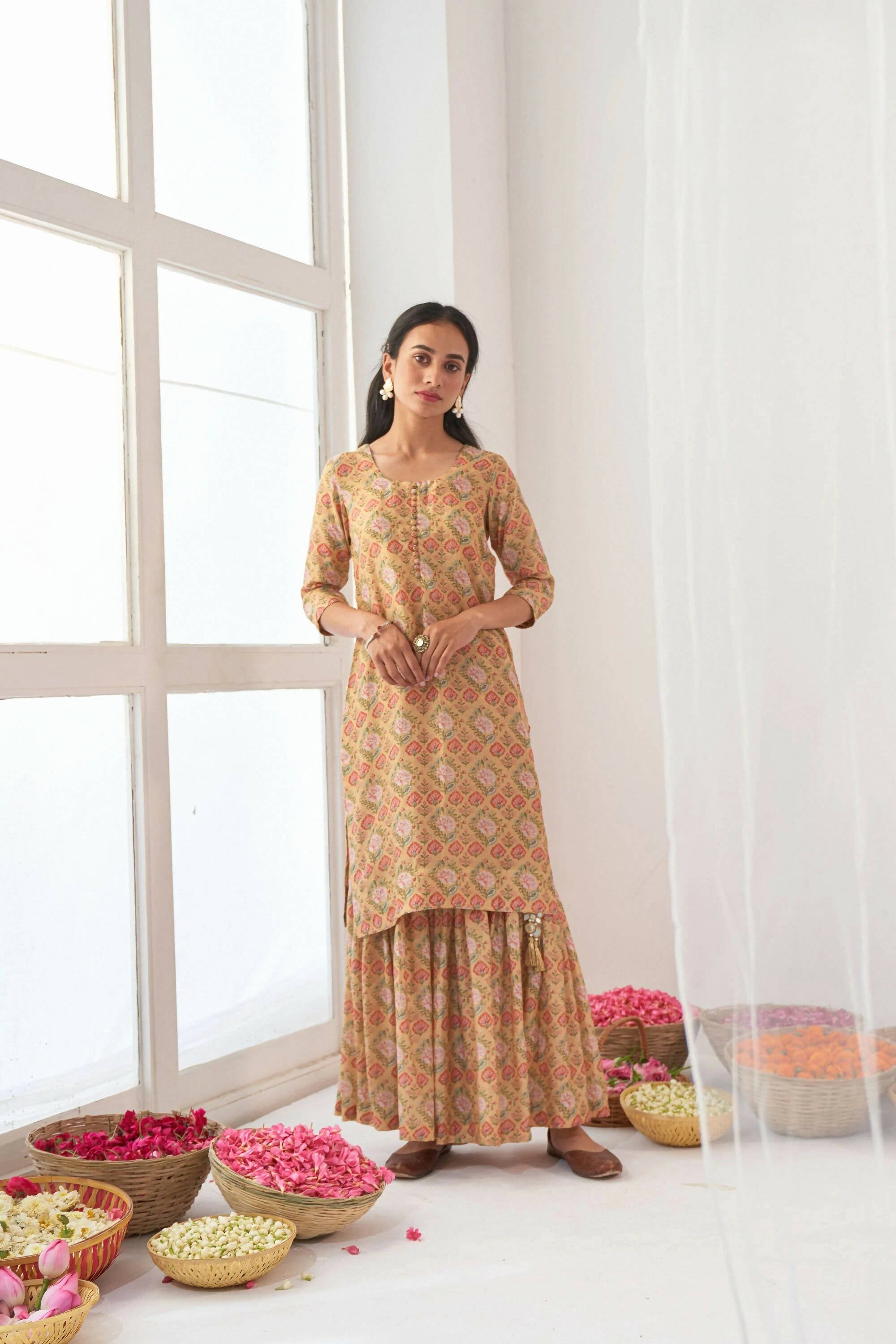 Designer Stylish Yellow Muslin Stitched Suit With Dupatta - Anbazaar - Distacart
