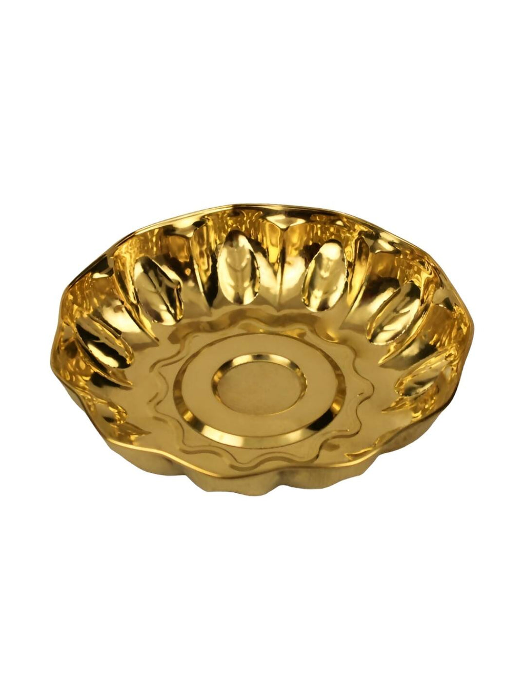 Spillbox Gold Toned Textured Pooja Thali