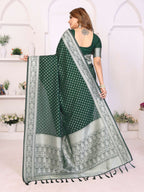 Aastha Fashion Green Georgette Silk Zari Weaving Saree - Distacart