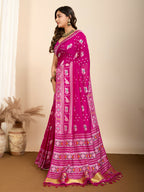 Pink Soft Silk Woven Meenakari Designer Saree - Vedanti