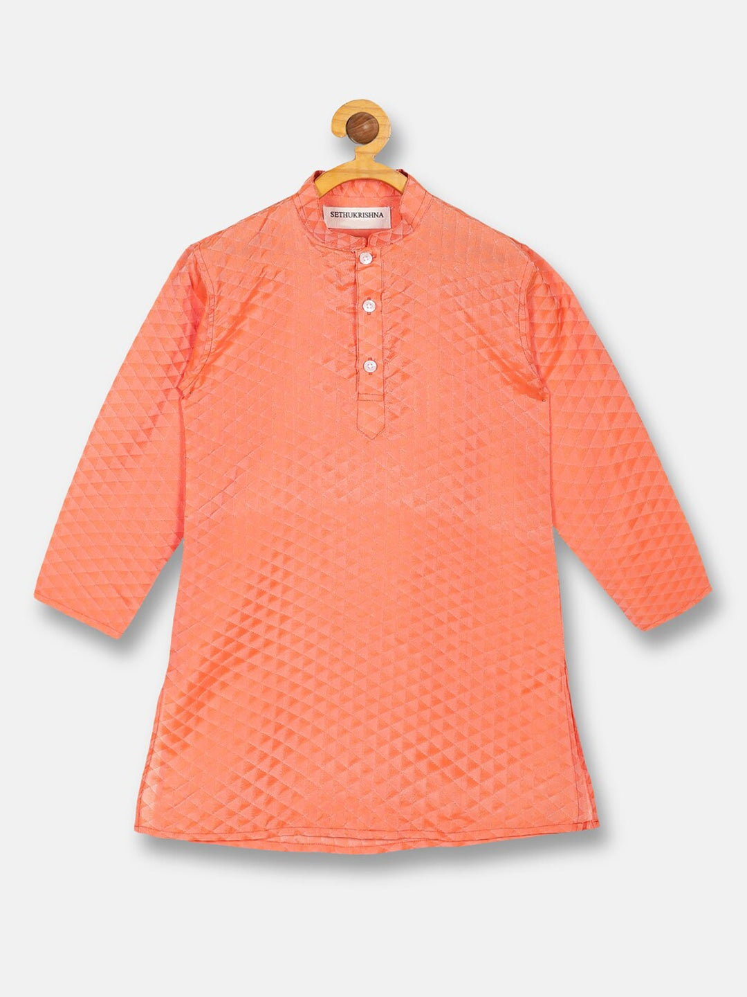 Sethukrishna Boys Orange Kurta with Dhoti Pants