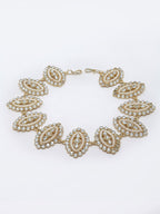 Panash Gold-Toned & White Embellished Hairband - Distacart