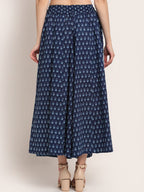 TAG 7 Women Navy Blue Printed Flared Palazzos