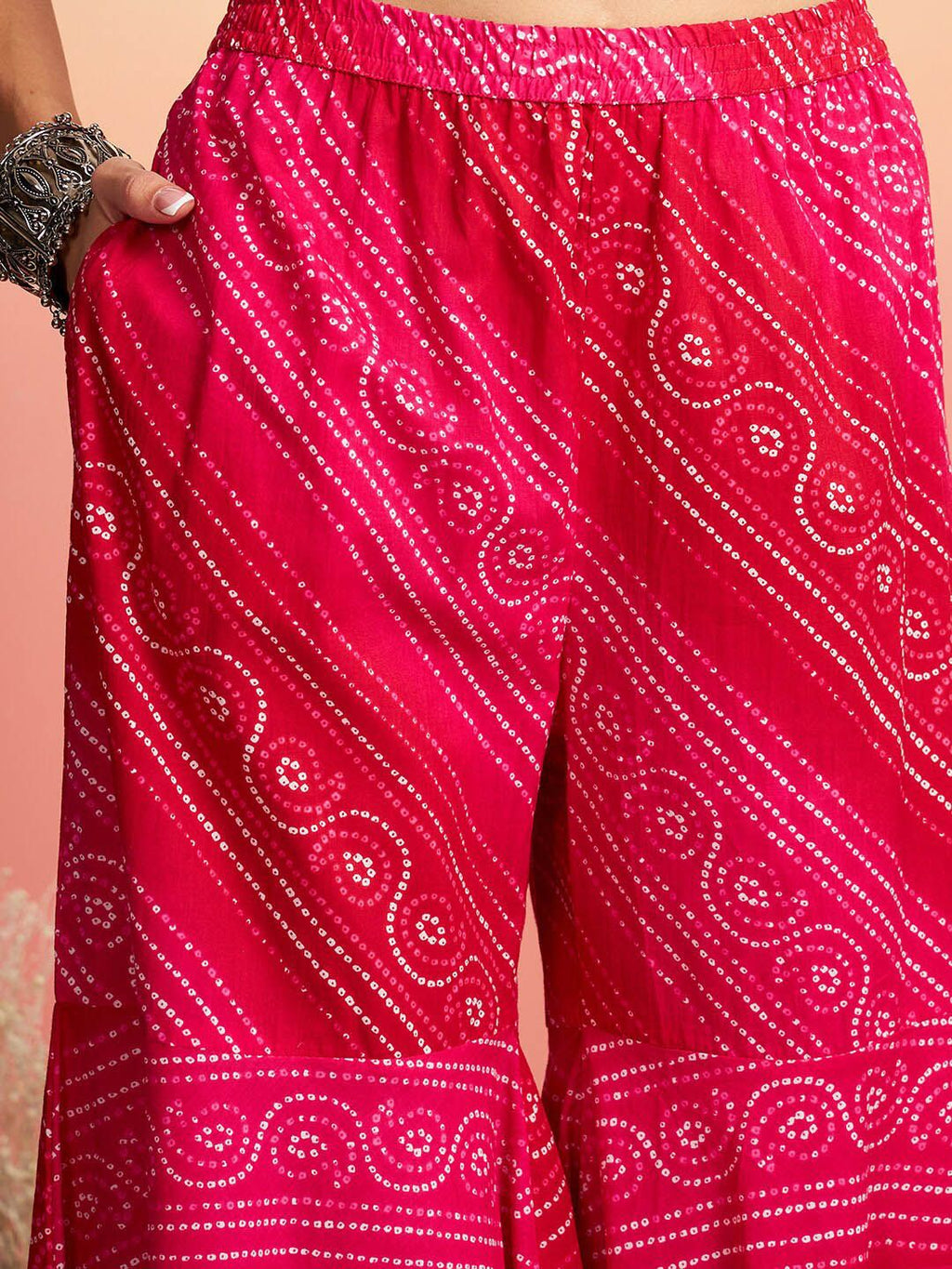 Sangria Floral Printed Pure Cotton Kurti With Sharara & Dupatta