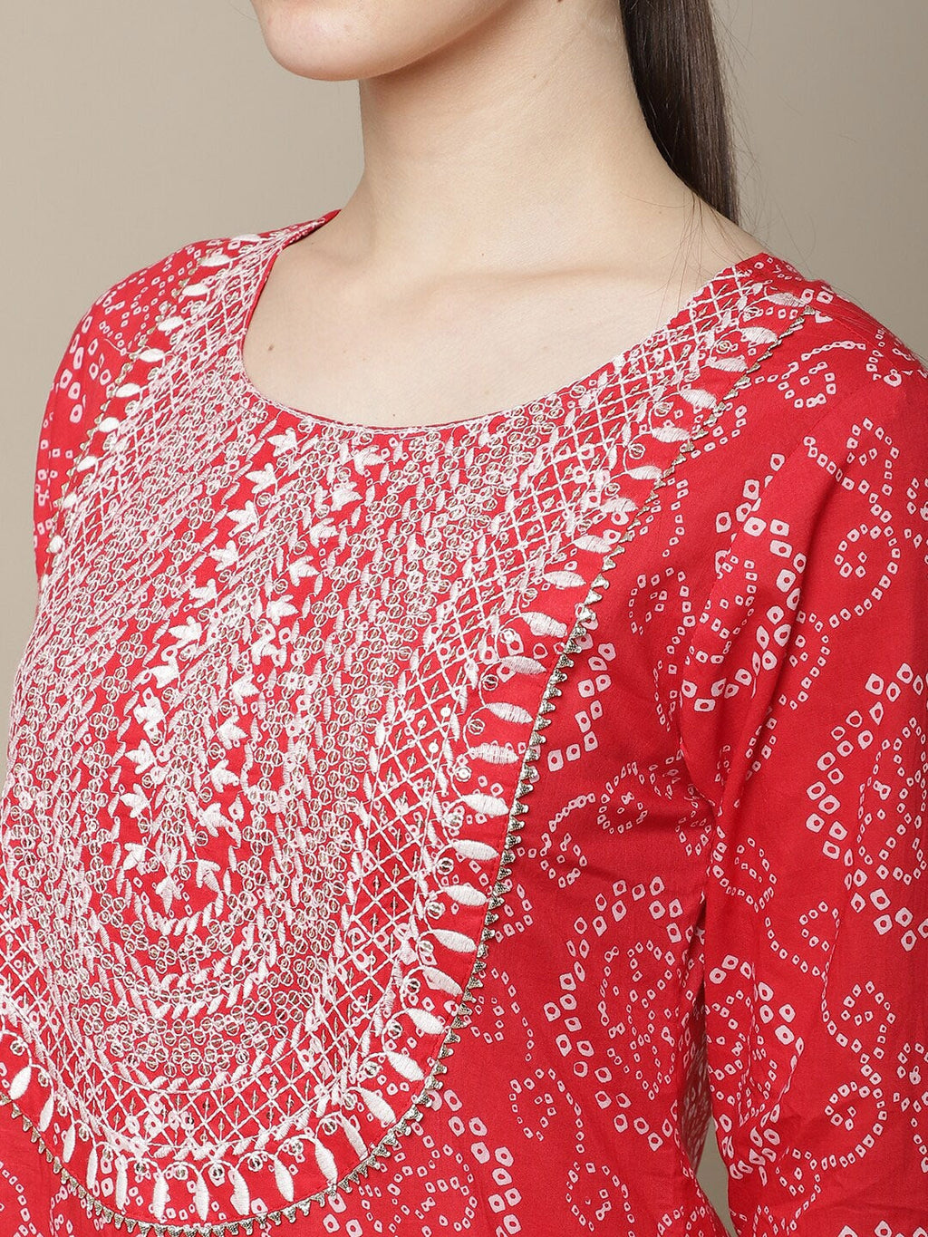 Sangria Bandhani Printed Cotton Kurta