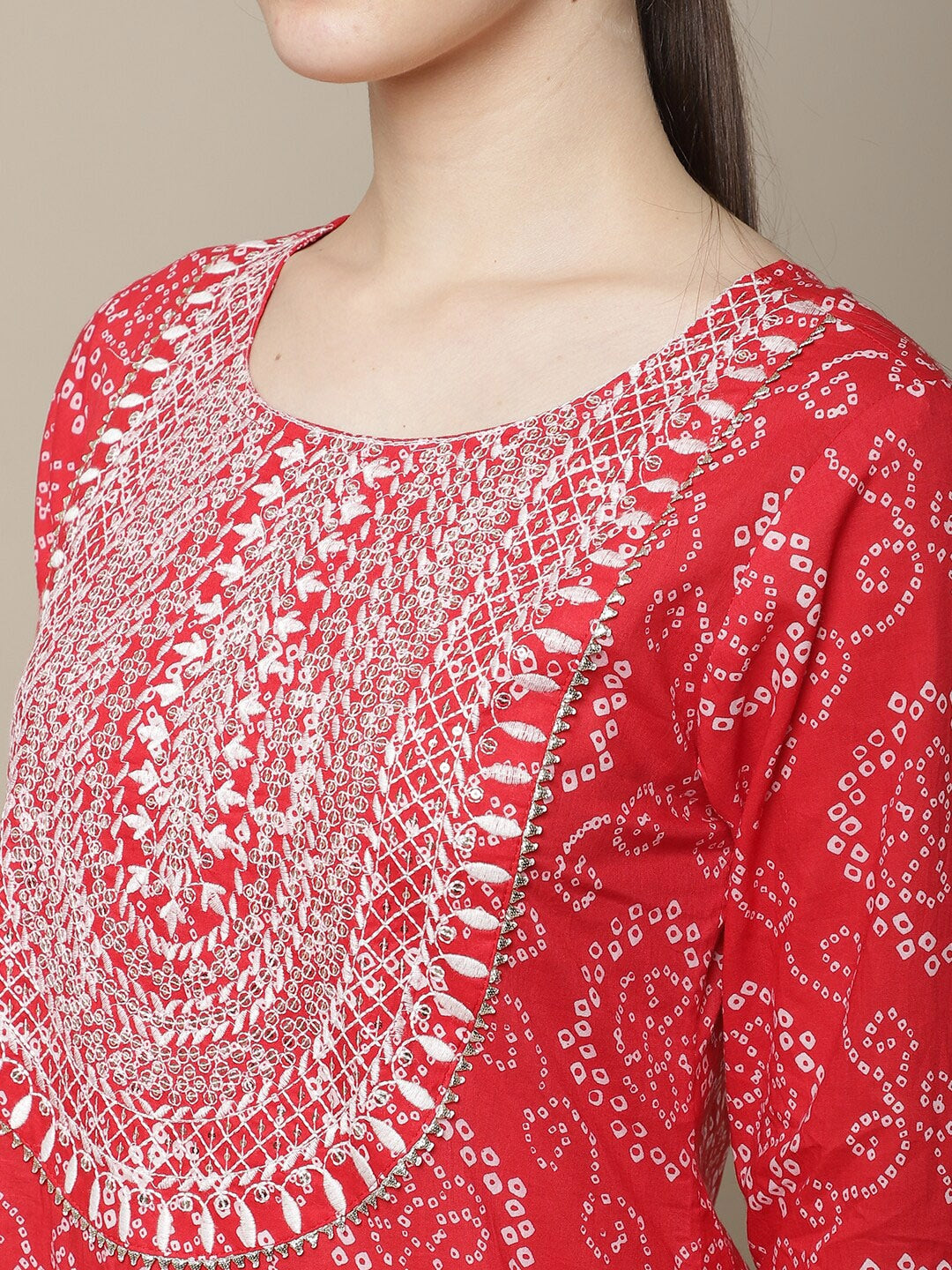 Sangria Bandhani Printed Cotton Kurta