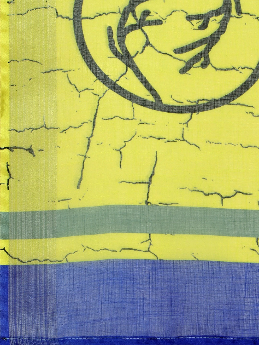 Sangria Lime Green & Grey Tie and Dye Pure Linen Saree - Distacart