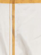 Sethukrishna Men Cream-Coloured Solid Art Silk Dhoti - Distacart