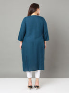 Sztori Floral Embroidered Yoke Design Sequined Straight Kurta