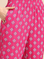 Sangria Ethnic Motifs Printed Pure Cotton Kurta with Palazzos