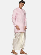 Sethukrishna Men Pink Pure Cotton Kurta with Dhoti Pants - Distacart