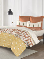 MYTRIDENT Road To Jaipur Brown Cotton 210 TC King Bedsheet & 2 Pillow Covers