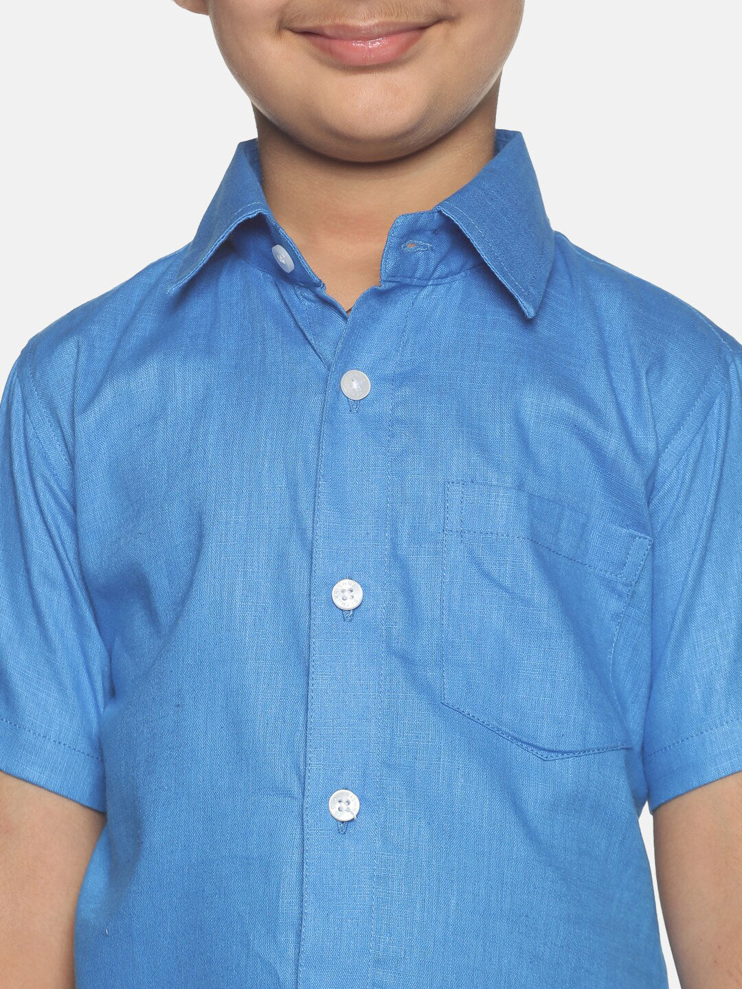Sethukrishna Boys Blue & White Shirt with Dhoti