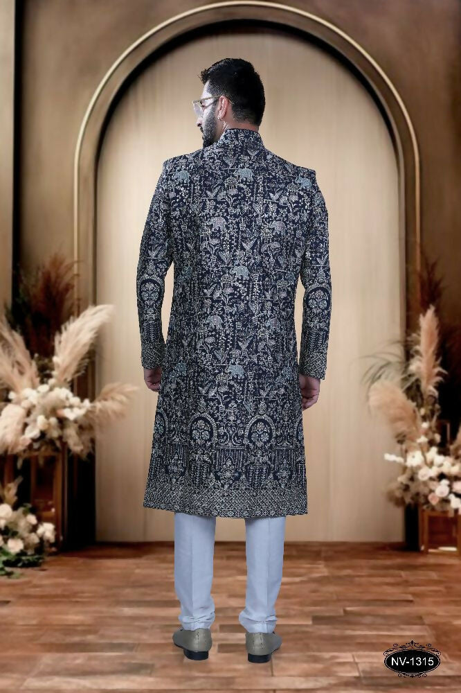Joban Fashion Men's Blue Base ( Pink & Blue ) TR Kurta with Pyjama