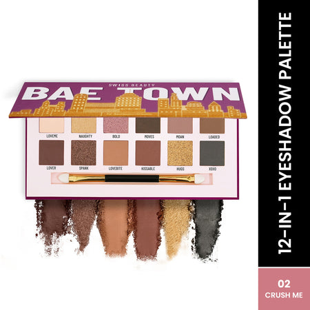 Swiss Beauty Bae Town 12-In-1 Comes Eyeshadow Palette With Eye Brush - 02 Crush Me