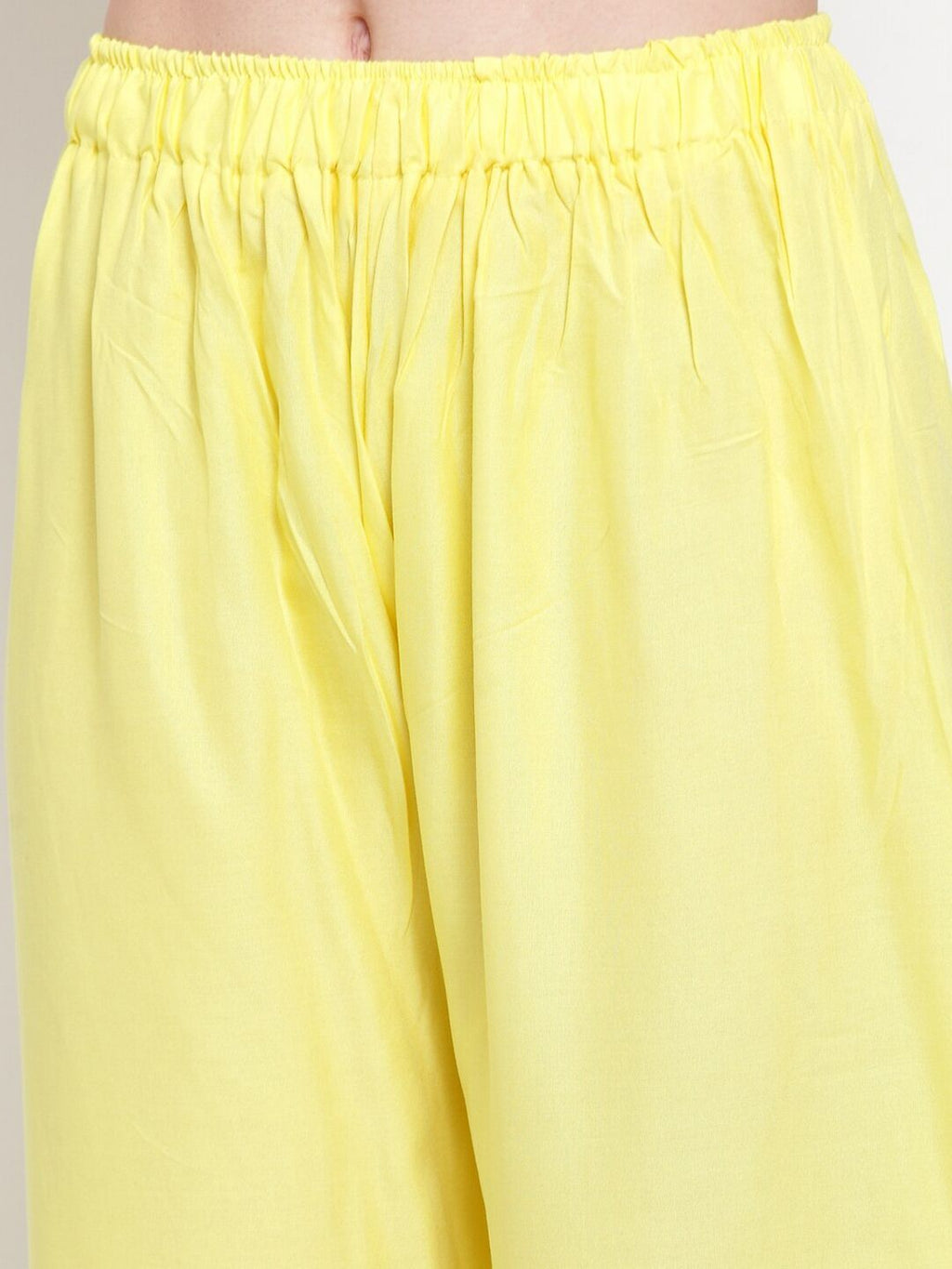 TAG 7 Women Yellow Solid Flared Ethnic Palazzos