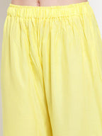 TAG 7 Women Yellow Solid Flared Ethnic Palazzos