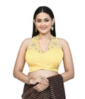 Joban Fashion Women's Yellow Embroidered Stitched Blouse - Distacart