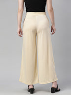 Souchii Beige Knitted Palazzos - Distacart