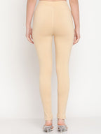 TAG 7 Women Beige & Maroon Pack of 2 Straight Fit Ankle-Length Leggings