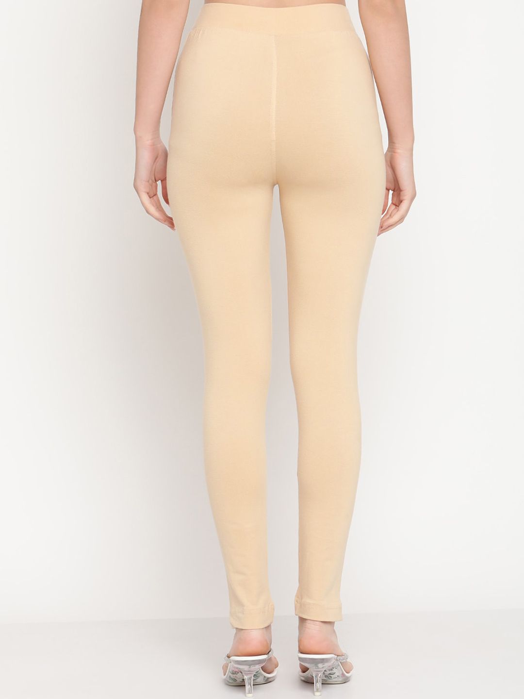 TAG 7 Women Beige & Maroon Pack of 2 Straight Fit Ankle-Length Leggings