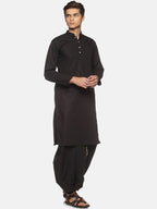 Sethukrishna Men Black Pure Cotton Kurta with Dhoti Pants - Distacart