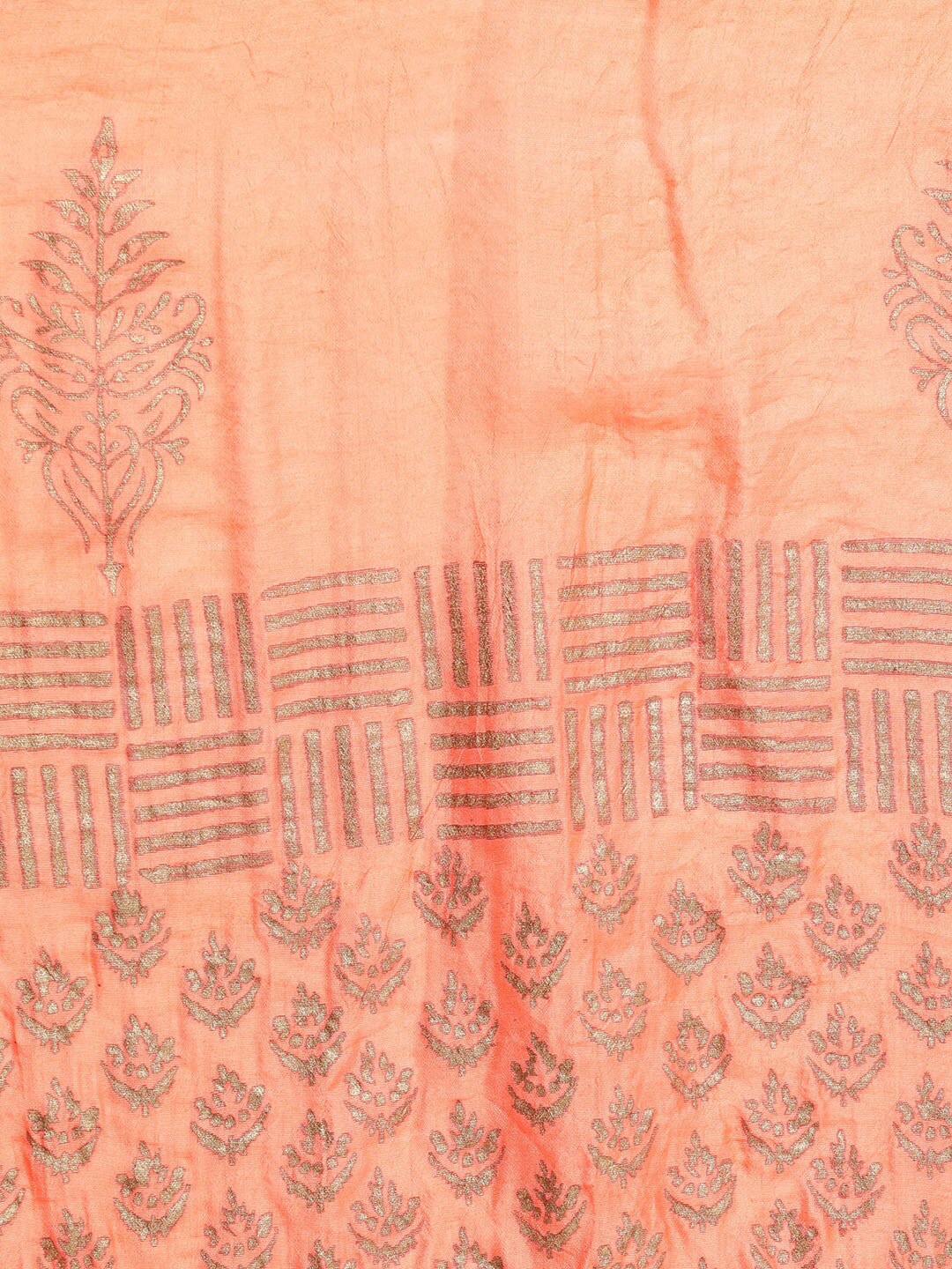 HERE&NOW Ethnic Motifs Printed Thread Work Angrakha Kurta with Palazzos & Dupatta