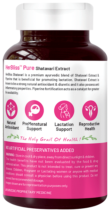 Bliss Welness Women's Wellness Shatavari Biopiperine Veg Tablet