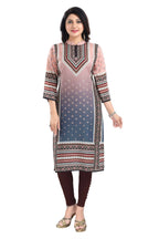 Snehal Creations Pinky Peach Designer Digital Print Masleen Fabric Long Kurti Tunic - Distacart