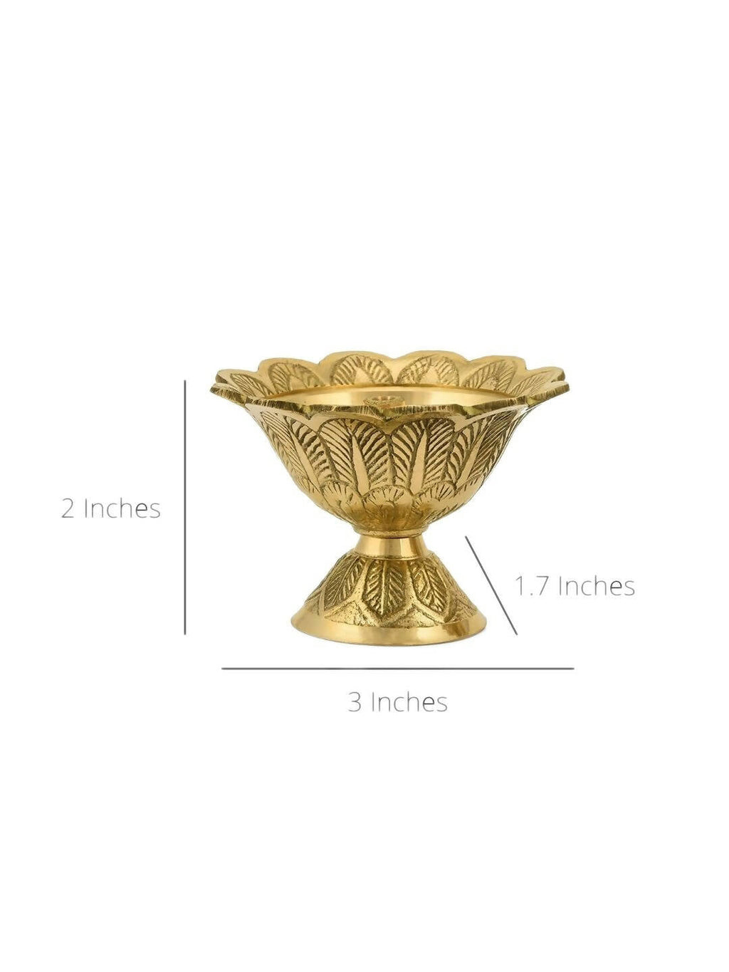 CraftVatika Gold-Toned Brass Engraved Diya