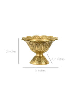 CraftVatika Gold-Toned Brass Engraved Diya