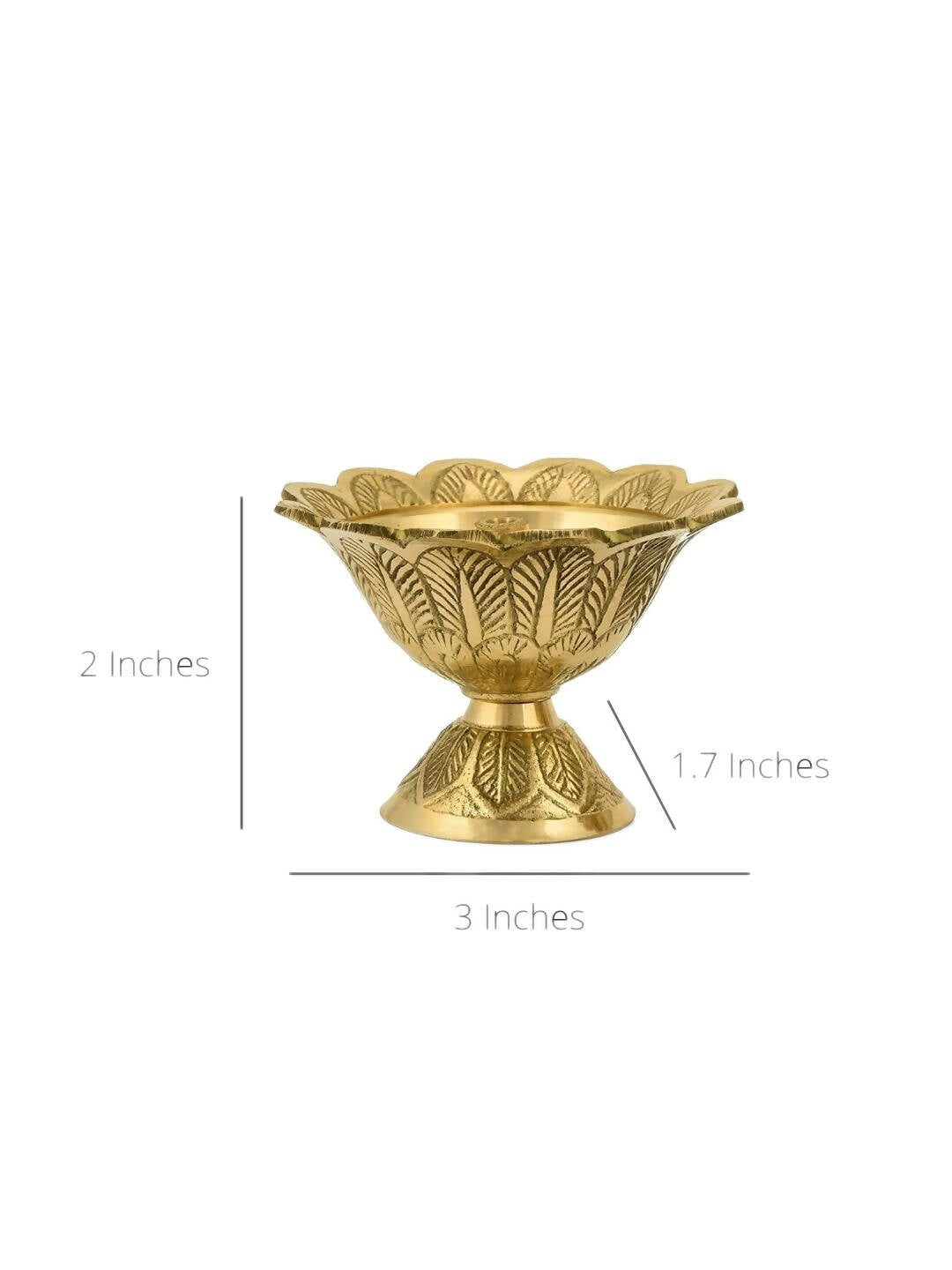 CraftVatika Gold-Toned Brass Engraved Diya
