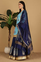 Joban Fashion Turquoise Silk Lehenga Set