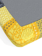 Dreamscape Yellow Ethnic Motifs Cotton 140 TC Fitted Single Bedsheet & 1 Pillow Cover