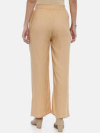 Souchii Beige Solid Flared Palazzos - Distacart