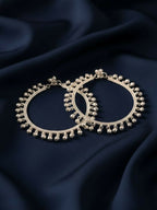NVR Women Set of 2 Silver Plated Ghunguru Beaded Anklet